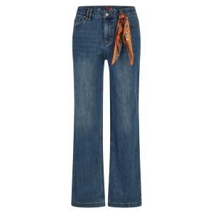 Straight Pants stretch denim mid stone M