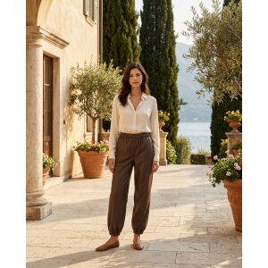 Pump Pants vegan leather brown XS