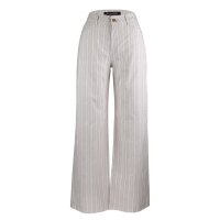 Wide Leg linen blend beige stripe M