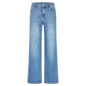 Wide Leg stretch denim studs denim M
