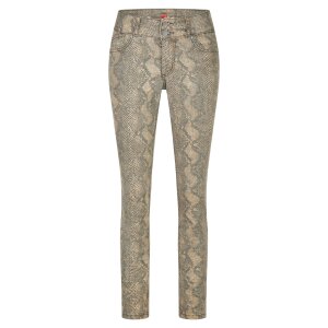 Tummyless cropped stretch twill brown snake XS