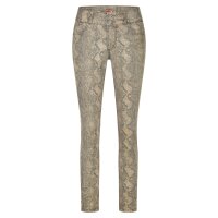 Tummyless cropped stretch twill brown snake XS