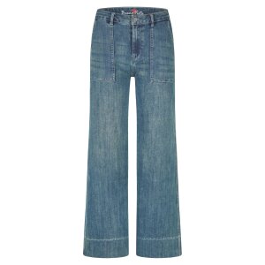Wide Leg Worker stretch denim shadow blue M