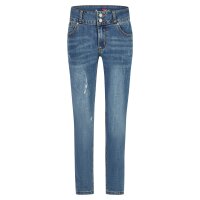 Tummyless 7/8 stretch denim roughed destroy XS