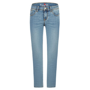 Malibu-Zip high cropped stretch denim bright denim S