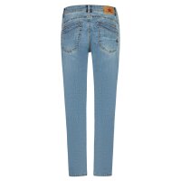 Malibu-Zip high cropped stretch denim bright denim S