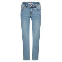 Malibu-Zip high cropped stretch denim bright denim M