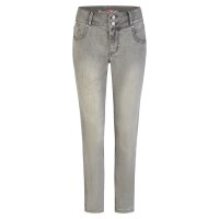 Tummyless cropped stretch denim light grey M