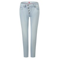 Malibu cropped stretch denim blue stripe XL