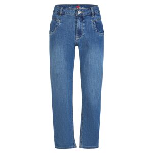 Anna C straight 7/8 stretch denim mid blue XS