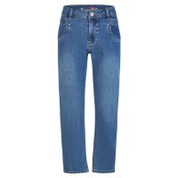 Anna C straight 7/8 stretch denim mid blue XS