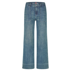 Wide Leg Worker stretch denim shadow blue XS