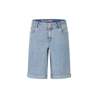 Italy-Short stretch denim dot and stripe XS